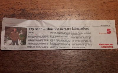 Haarlems Dagblad: Opweg naar 25000 hectare klimaatbos