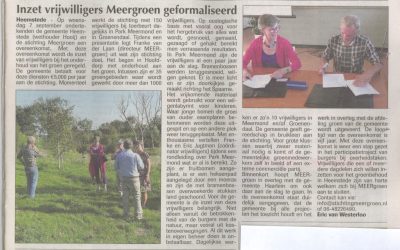 Heemsteder: 14-9-2016: Inzet vrijwilligers Meergroen geformaliseerd